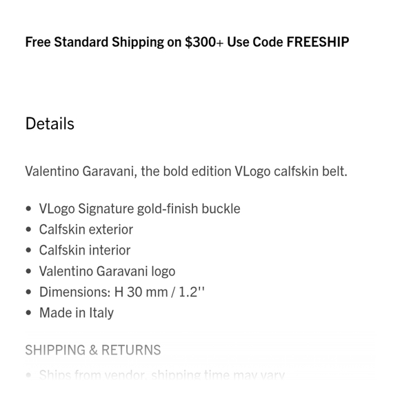 Valentino Tan Leather Belt - Picture 4 of 6